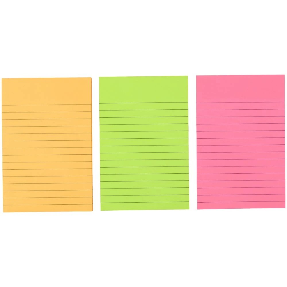 3 J.Burrows Stick-It Notes 101x152mm Assorted 3 Pack, 3 of 3