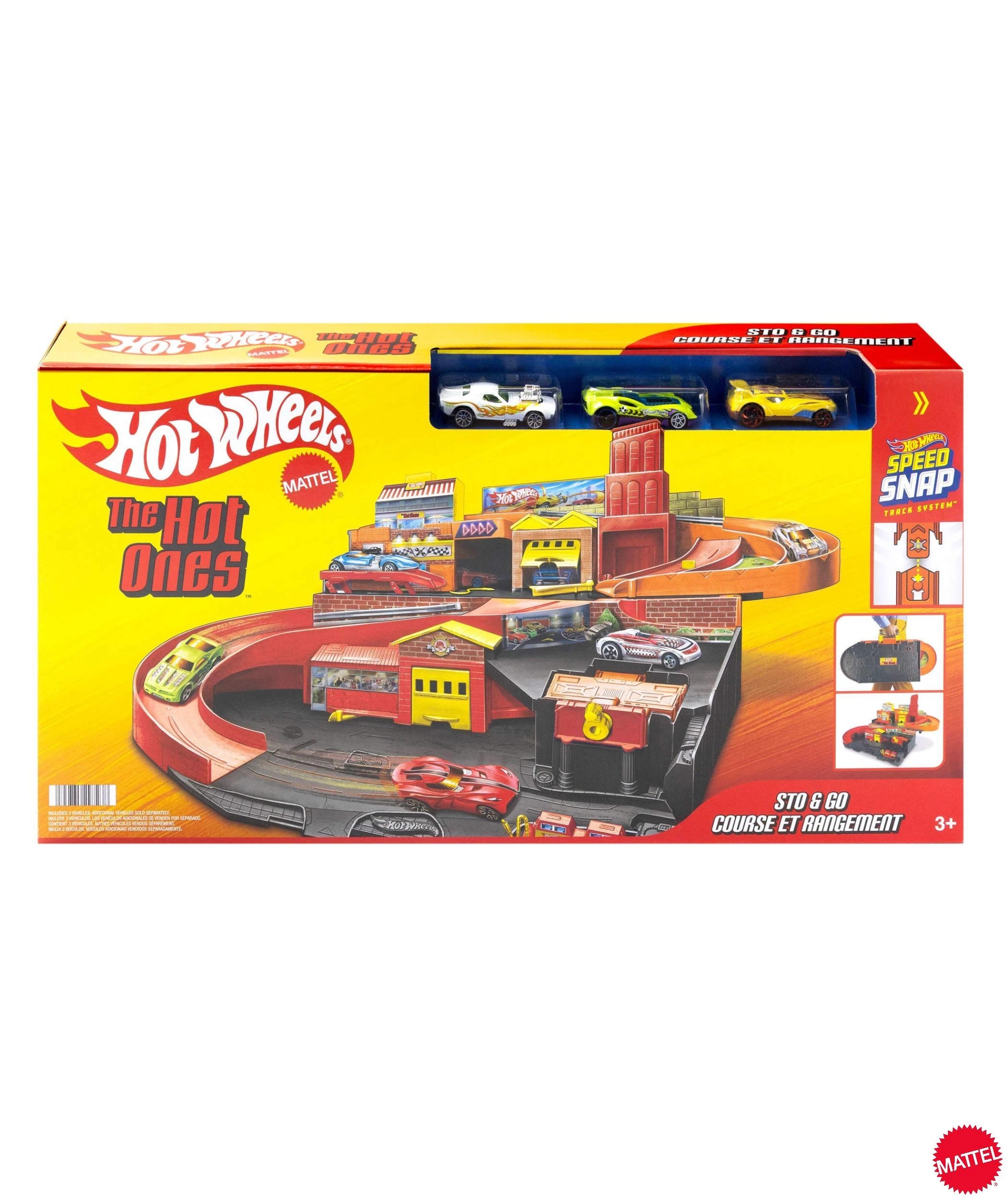 1 Mattel Hot Wheels Hot Ones Sto & Go Playset - Orange, 1 of 6