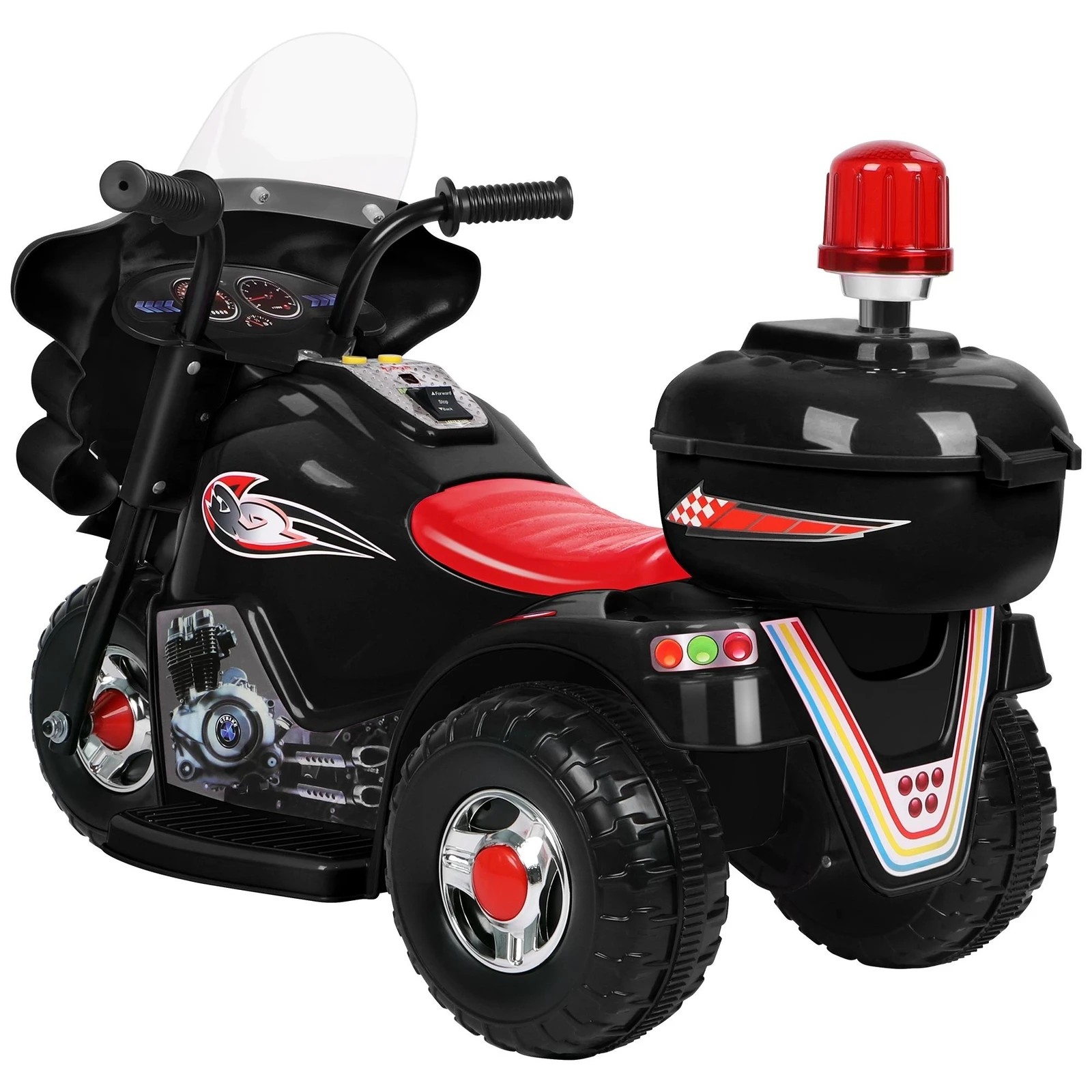 2 Alfordson Kids Ride On Car Police Motorcycle 6V Electric Toy 25W Motor MP3 - Black, 2 of 9