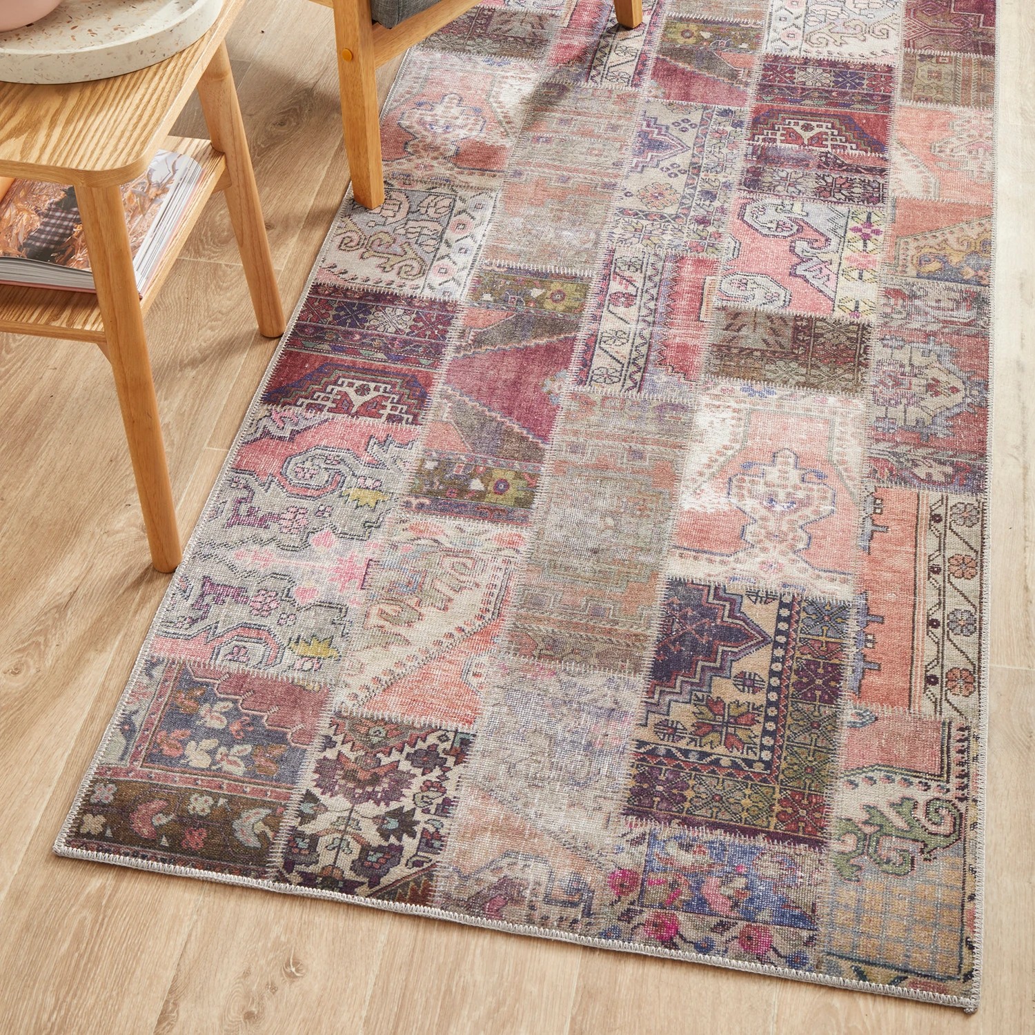 1 Common Ground Rugs Bazaar 178 200x80cm - Small Runner Rug - Beige, 1 of 9