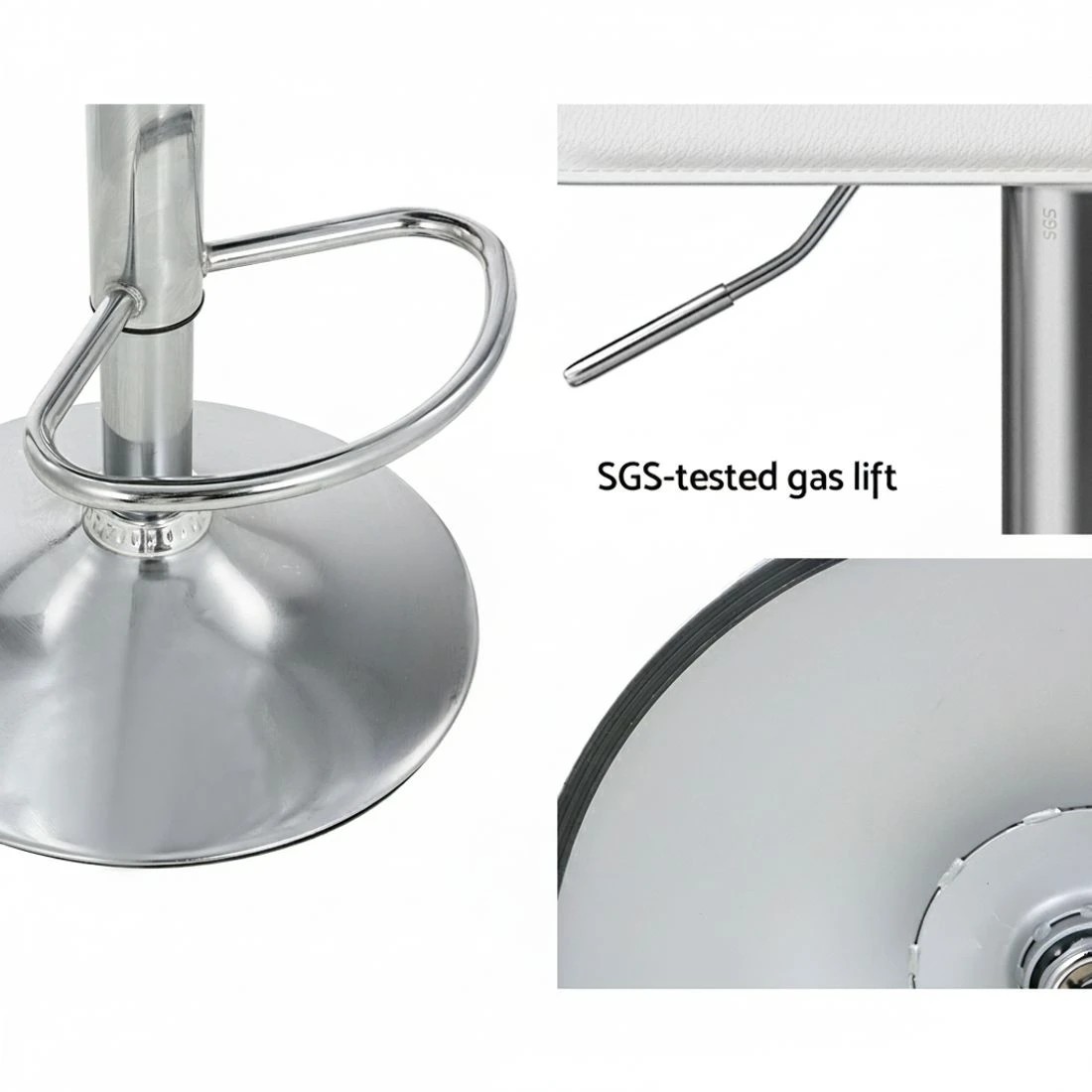 5 Artiss 4x Bar Stools Faux Leather Chair - White, 5 of 5