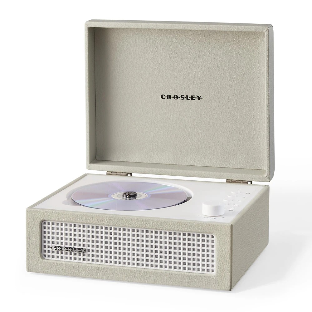 3 Crosley Voyager Portable Retro CD Player with Stereo Bluetooth Speakers, FM Radio - Beige, 3 of 7