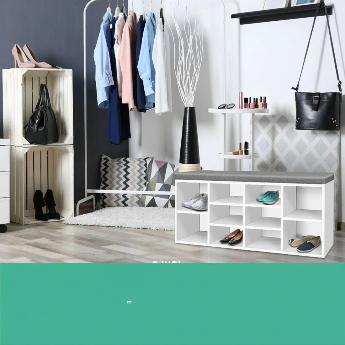 6 Artiss Shoe Rack Storage Cabinet Bench BOA - White, 6 of 10