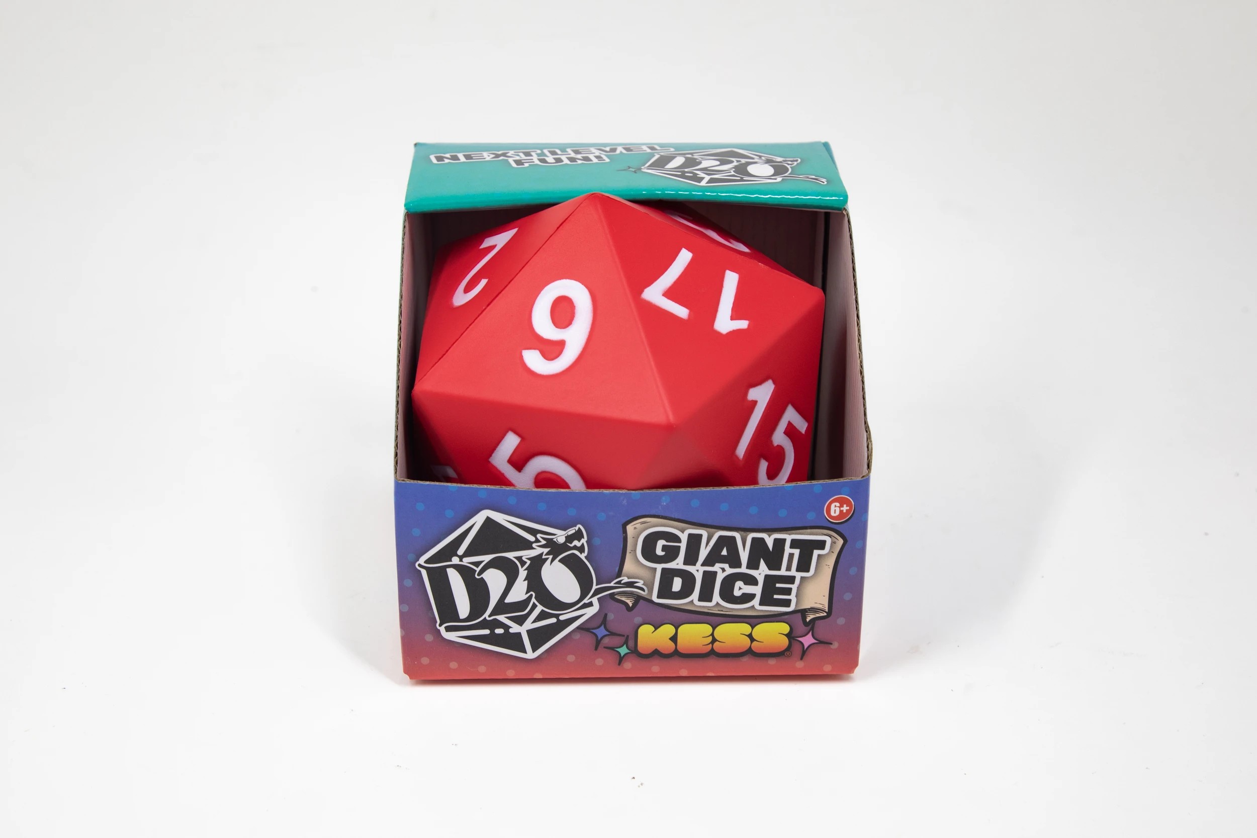 1 Let's Play Games Kess Giant D20 Foam Dice - Red, 1 of 1