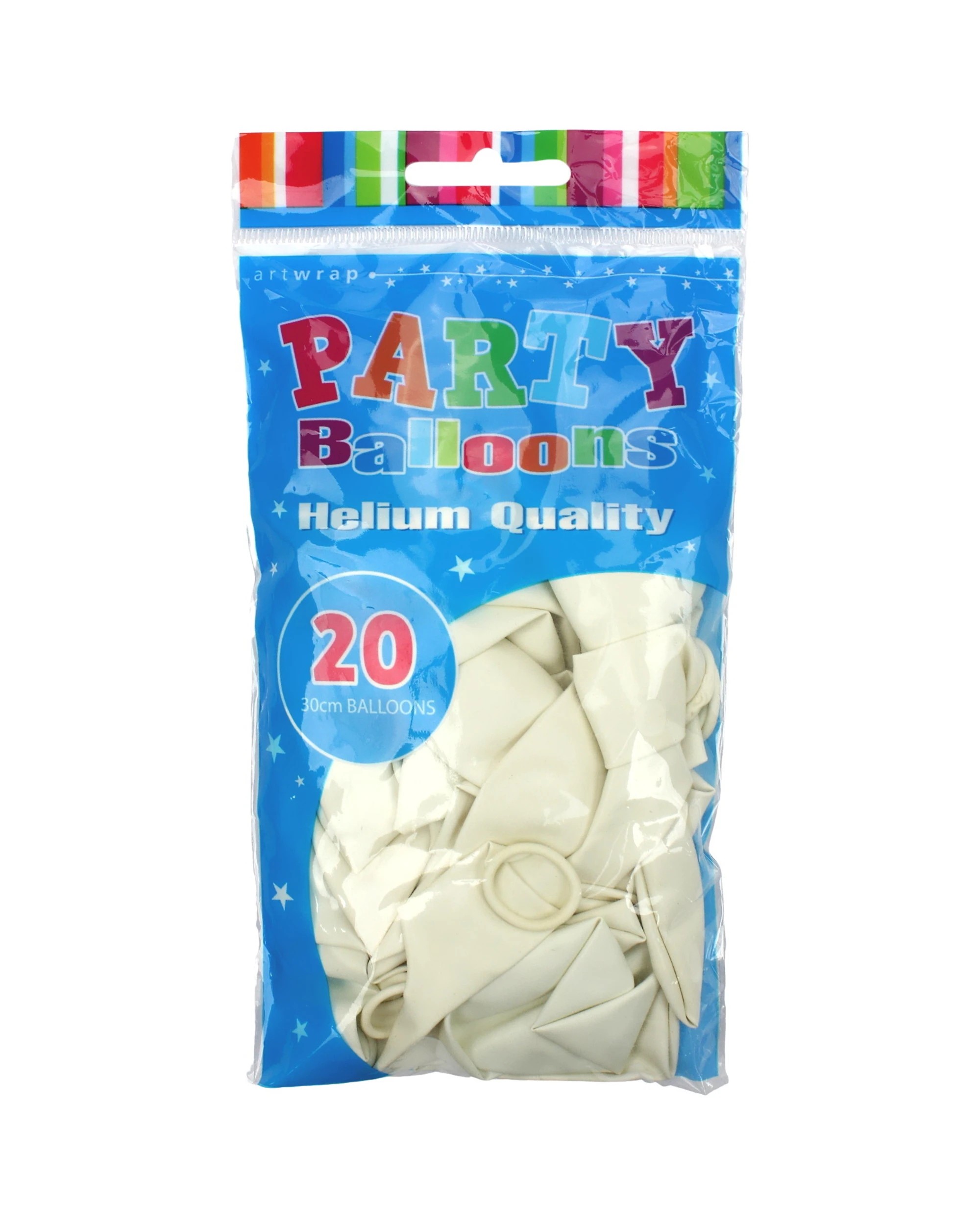 2 Artwrap Balloons 30cm Pack of 20 - White - White, 2 of 2