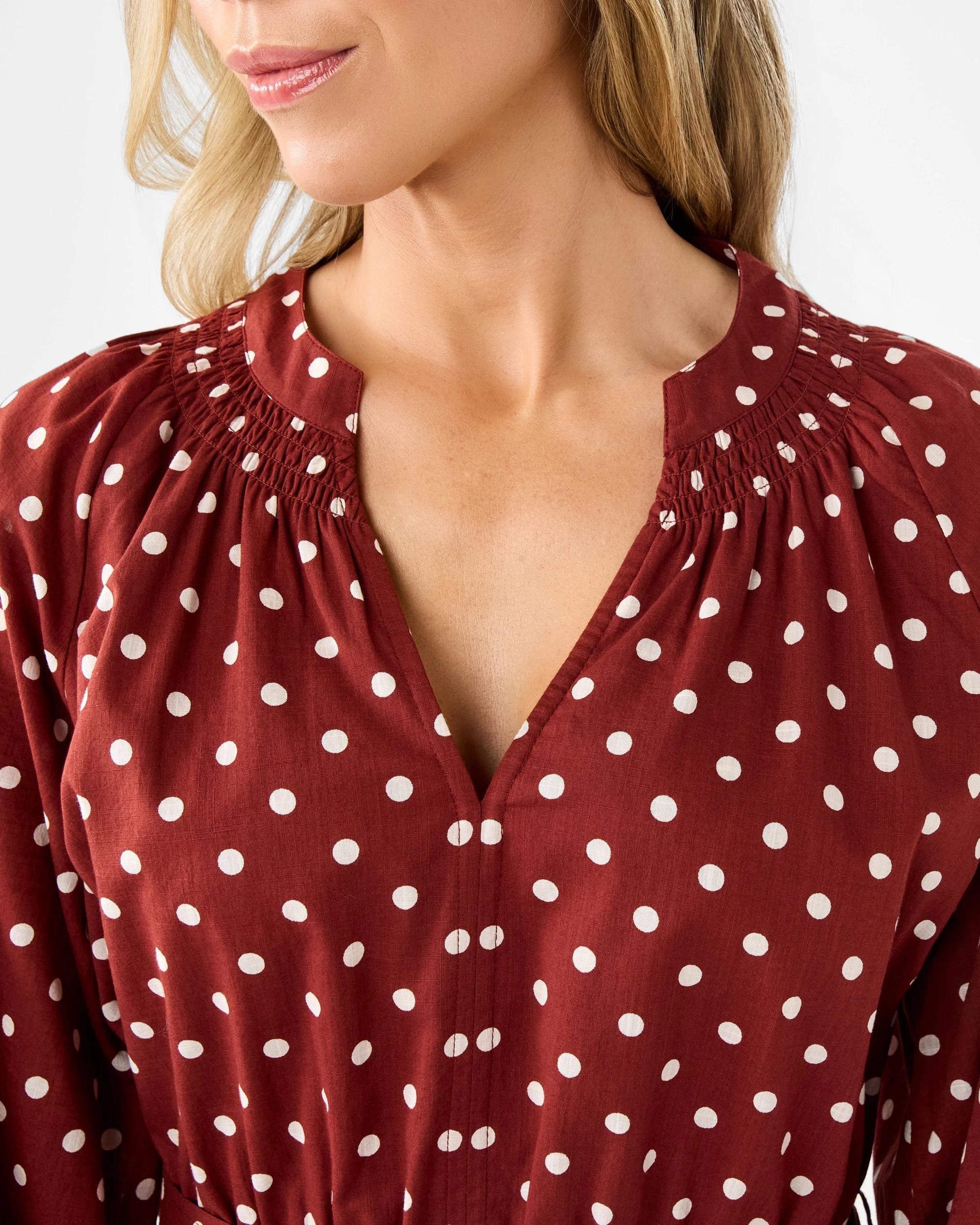 5 Long Sleeve Woven Belted Mini Dress Spotrust, 5 of 8