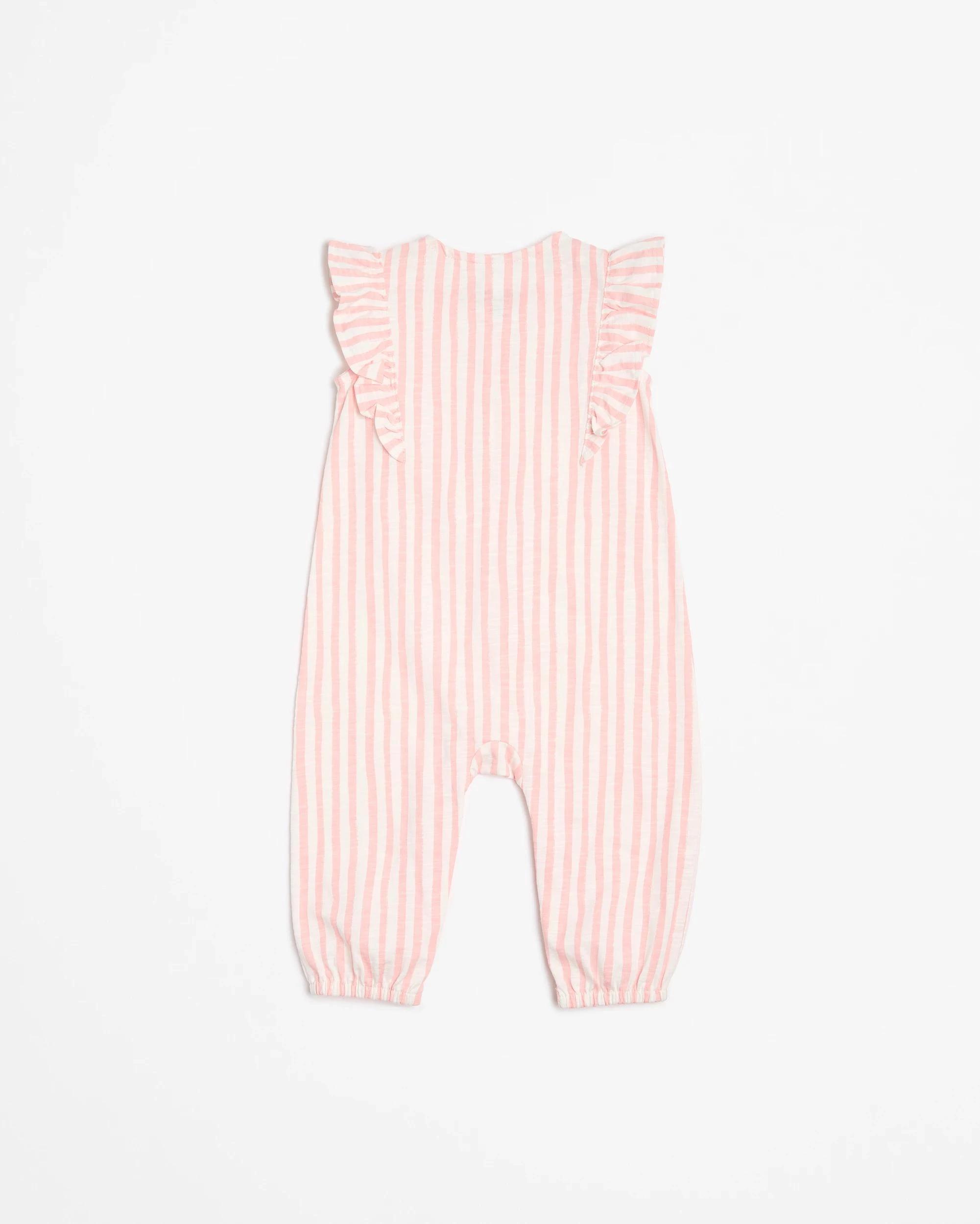 3 Target Baby Baby Girls Organic Cotton Jersey Print Jumpsuit PINK STRAWBERRY STRIPE, 3 of 3
