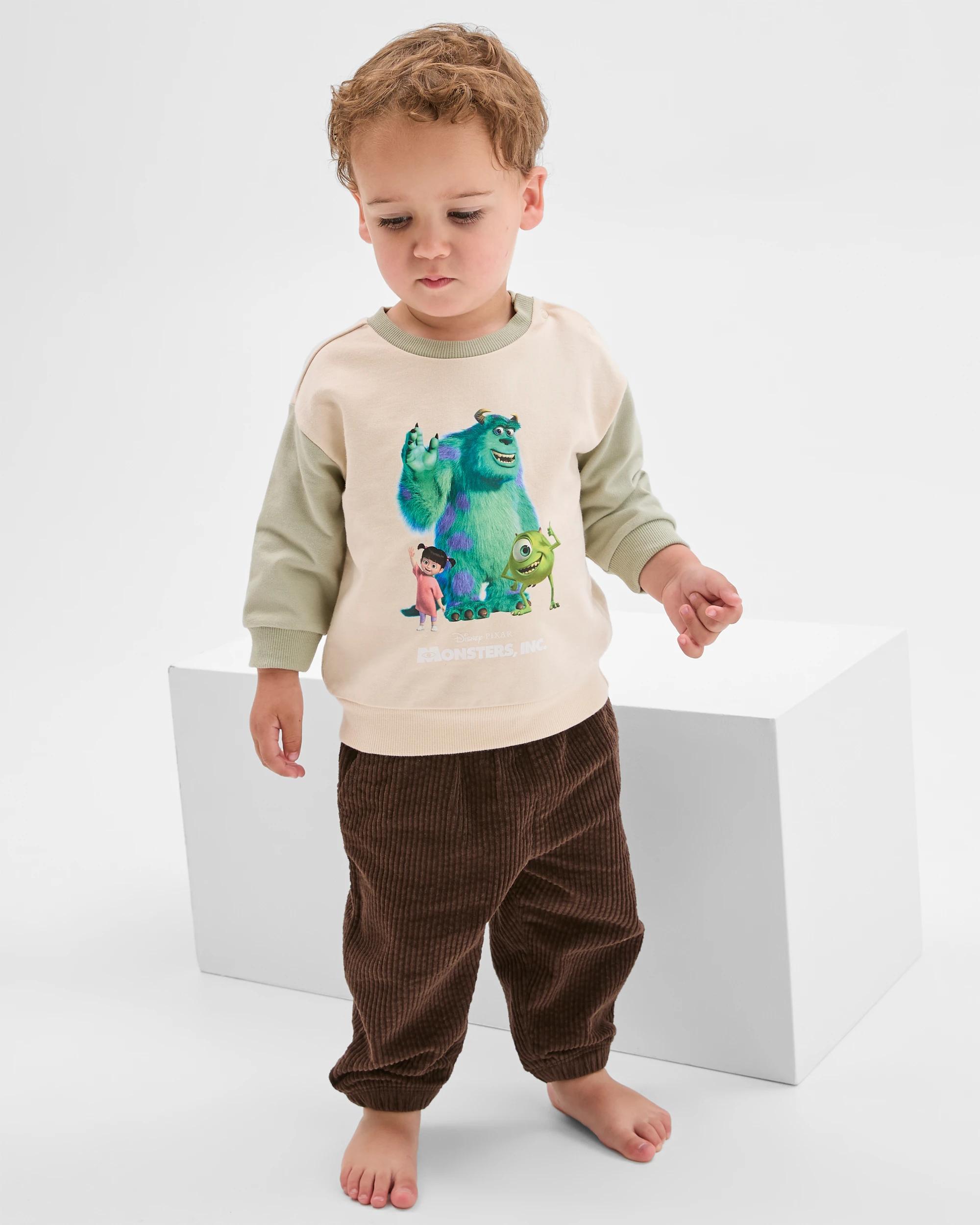 2 Baby Disney Pixar Toy Story Organic Cotton Fleece Jumper MONSTERS, 2 of 4