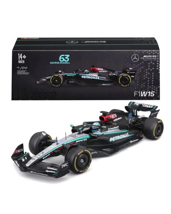 Bburago Formula Racing 2024 Mercedes-AMG W15 #63 Russell 1:24 Diecast Vehicle