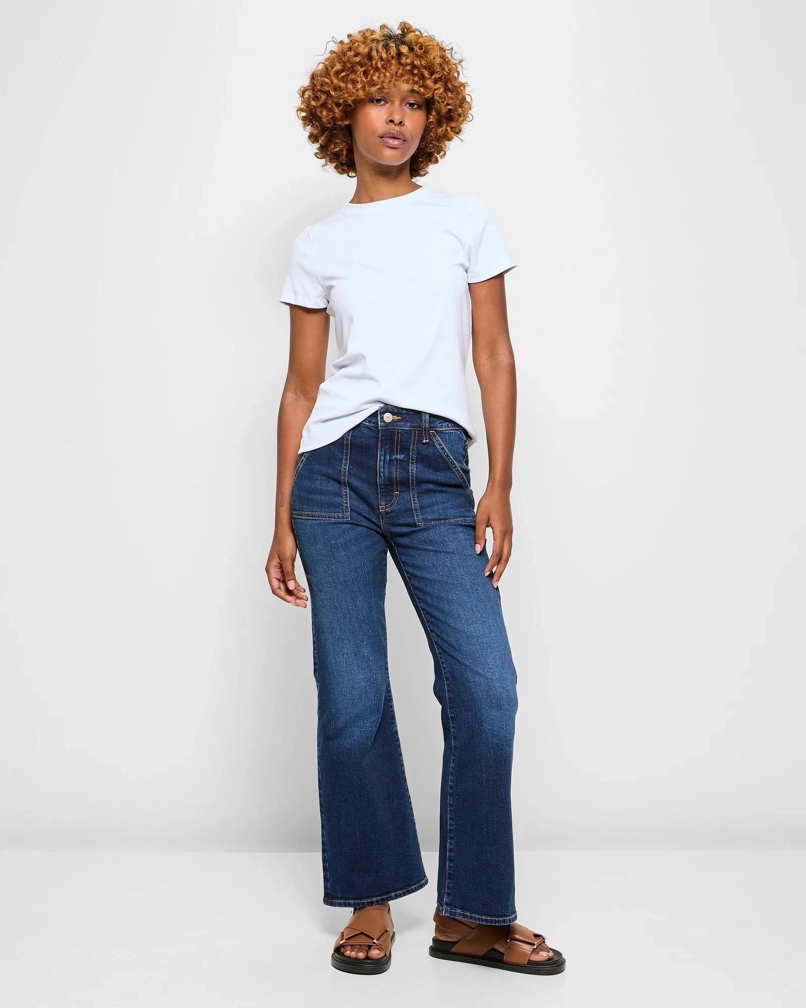 5 Target Petites Crew Neck Ribbed T-Shirt WHITE, 5 of 6