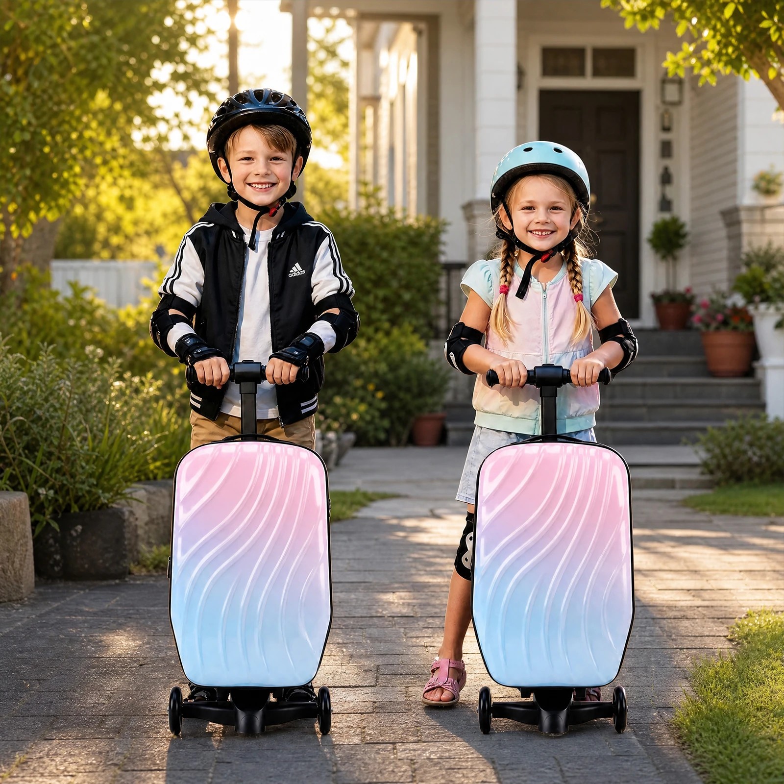 9 Advwin 4-in-1 Kids Scooter Suitcase Ride-On Luggage Carry-On Hardshell Travel Suitcase, 9 of 9