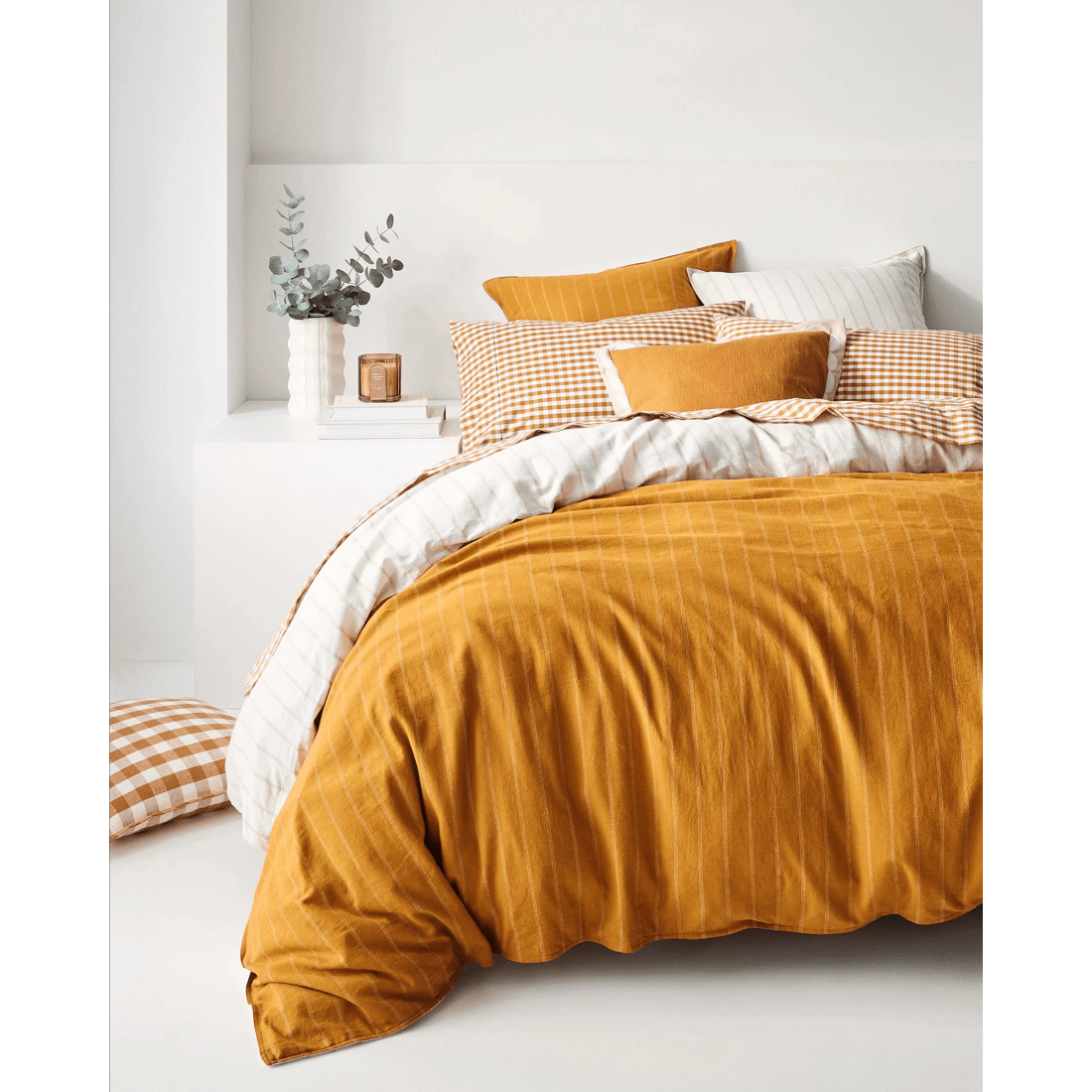 6 Target Adelle Stripe Linen/Cotton European Pillowcase - Yellow, 6 of 6