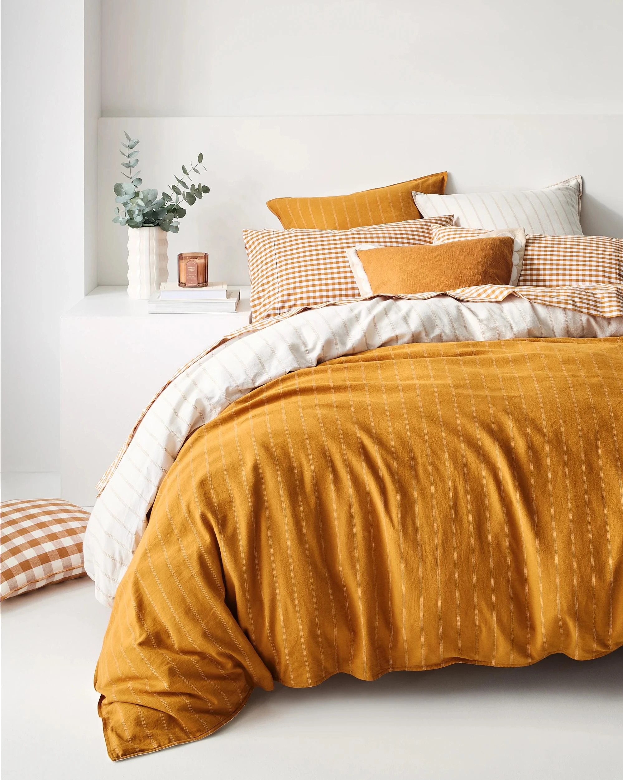 6 Target Adelle Stripe Linen/Cotton European Pillowcase - Queen Bed - Yellow, 6 of 6