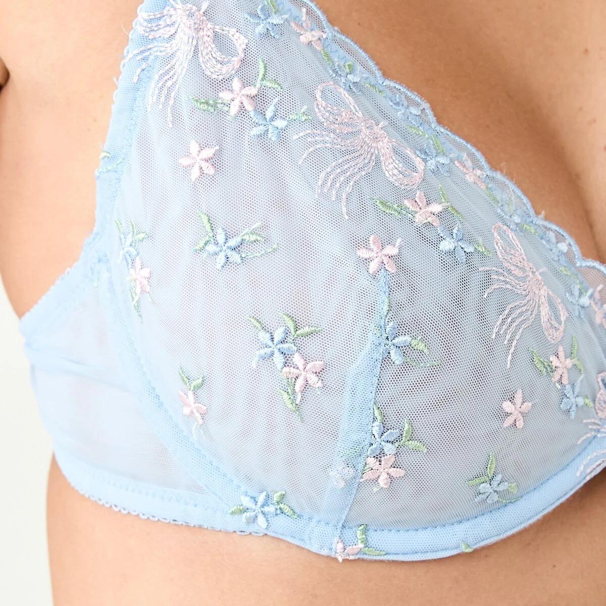 7 Co-ordinated Soft Cup Mesh Underwire Bra Bow Frl Wb, 7 of 8