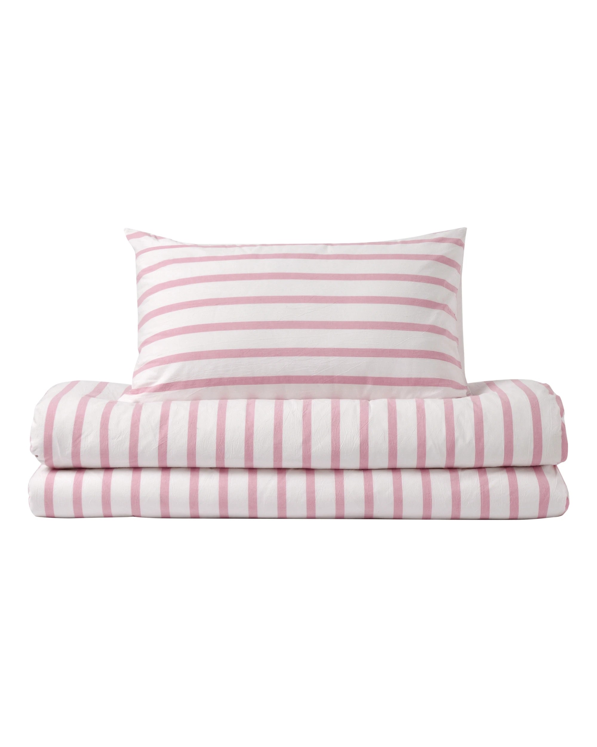 6 Dreamaker Bask Yarn Dyed Washed Cotton Striped Quilt Cover Set - Single Bed - Pink Pearl, 6 of 7
