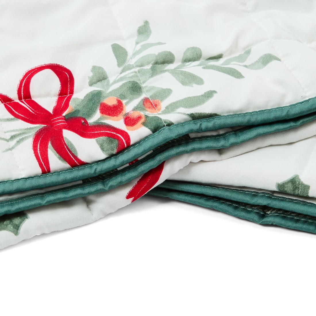 9 Mistletoe Reversible Coverlet Set - Queen/King Bed, 9 of 9