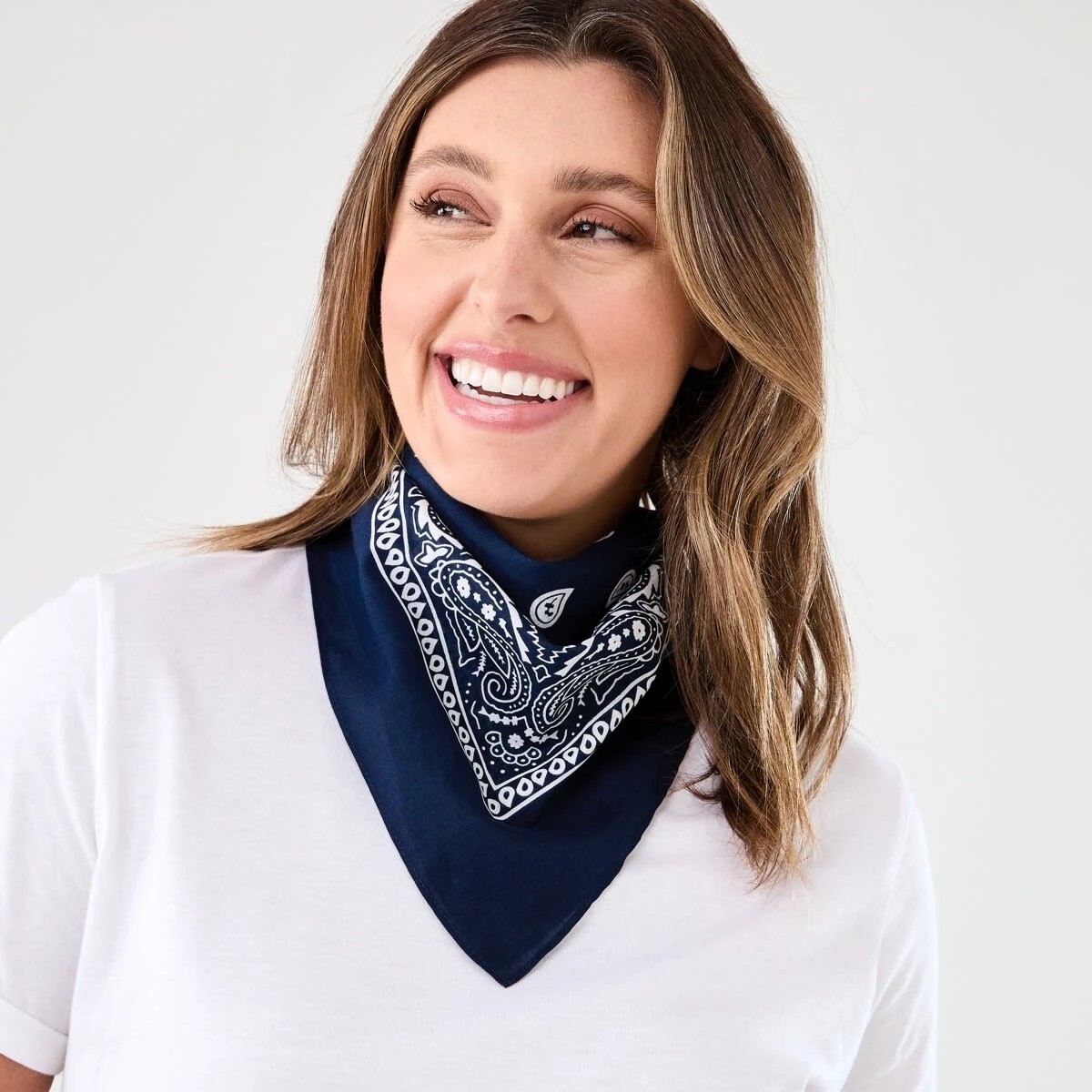 5 Paisley Hair Bandana - Navy, 5 of 7