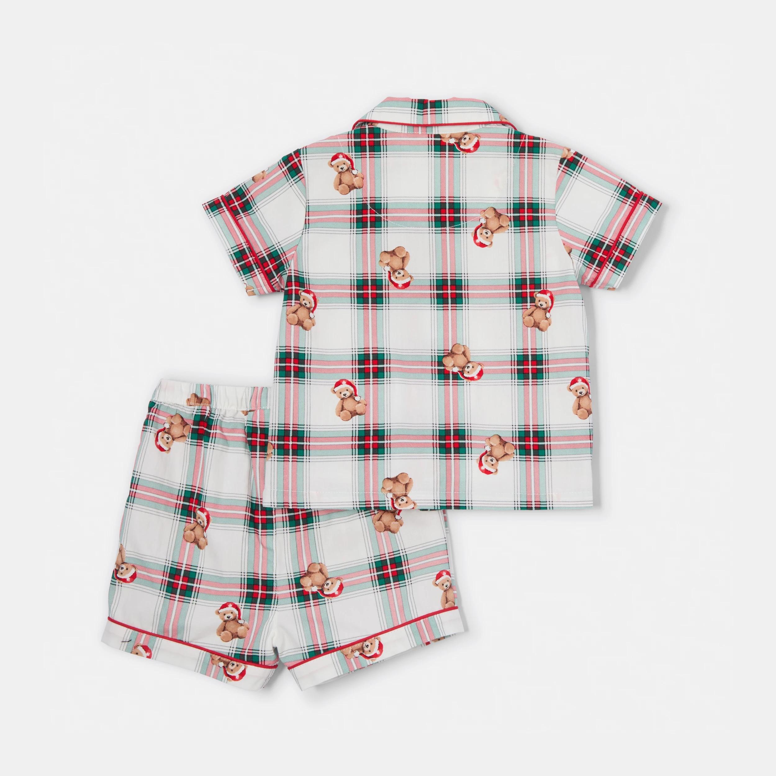 2 Christmas Short Sleeve Check Family Pyjama Set XMAS BEAR CHECK, 2 of 7