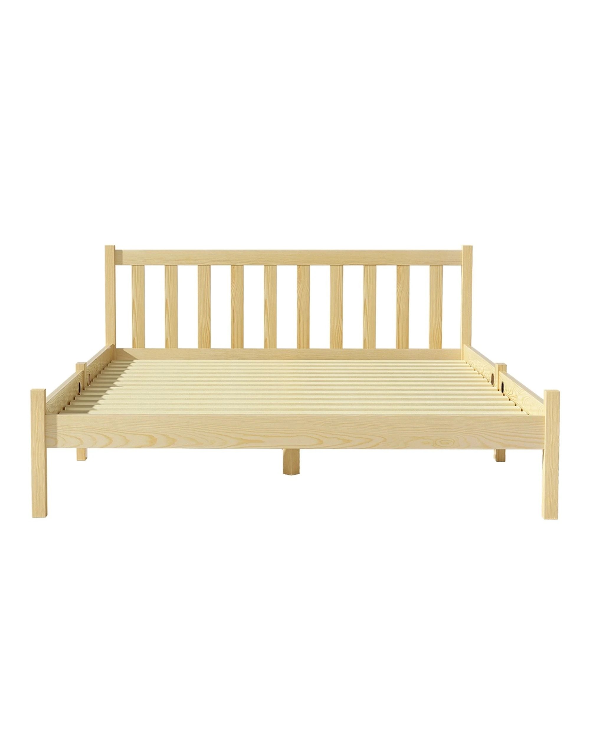 3 Artiss Bed Frame Double Size Wooden Oak SOFIE - Natural, 3 of 5