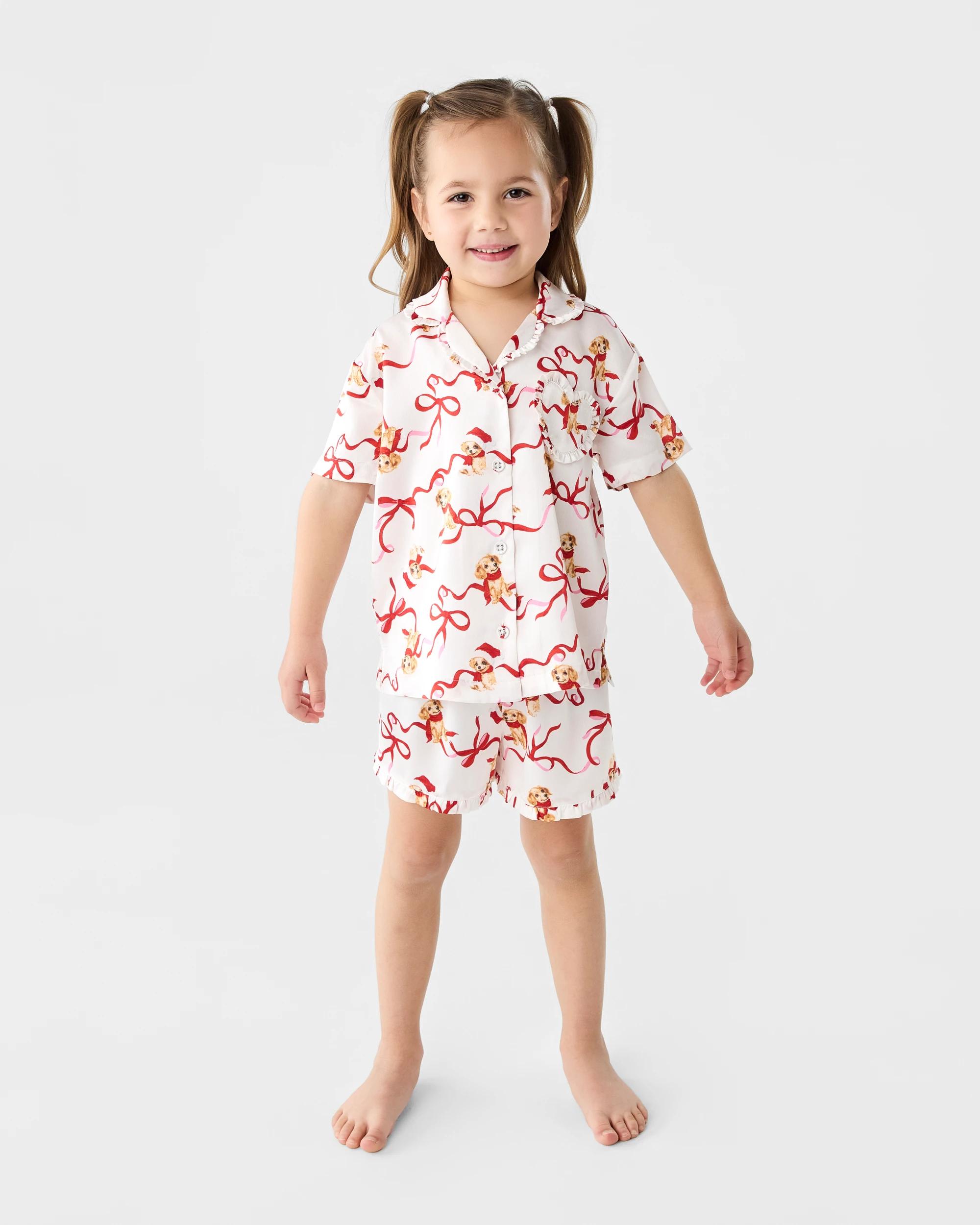 8 Family Matching Christmas Dog Ribbon Mini Me Girls Pyjama Set Xmas Dog, 8 of 10