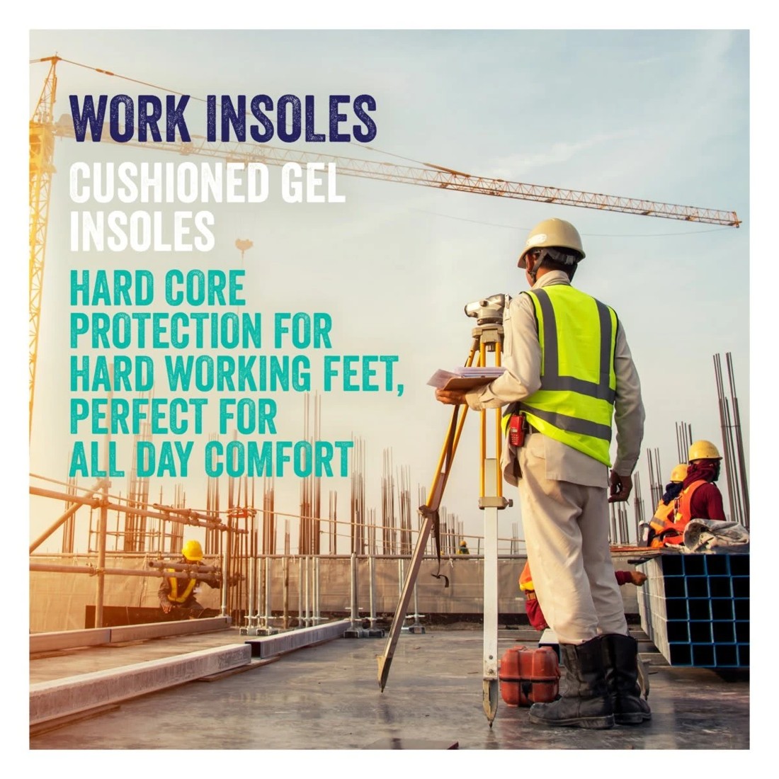6 Masseur Footcare Work Insoles - Black, 6 of 6