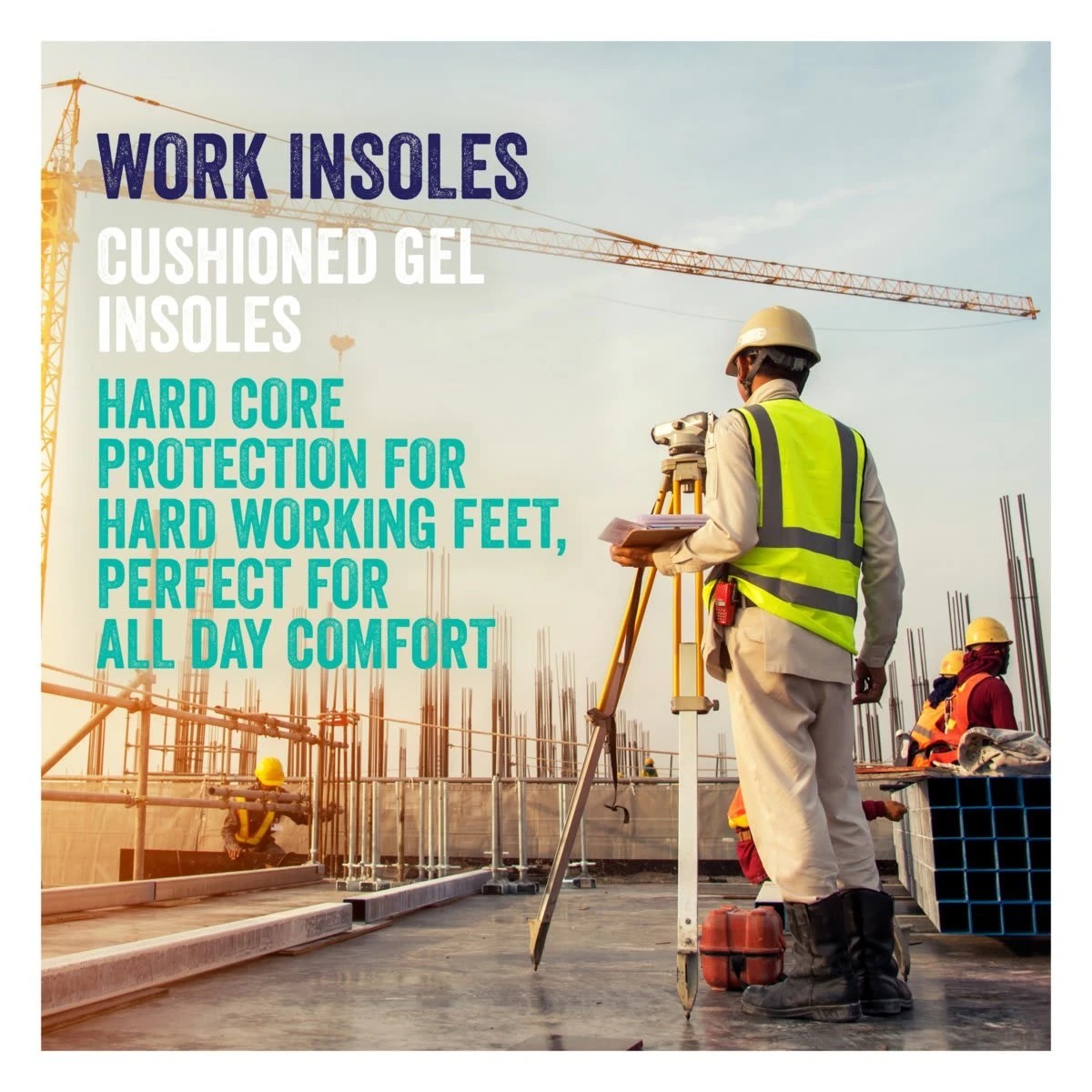 6 Masseur Footcare Work Insoles - Black, 6 of 6