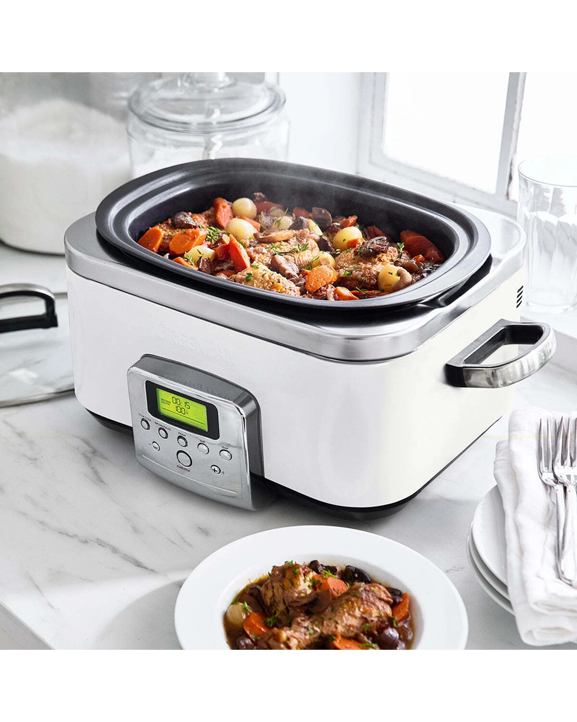 4 Greenpan Elite Cloud Slow Cooker Home Kitchen Cooking Pot 6L 230V 2200W - White, 4 of 7