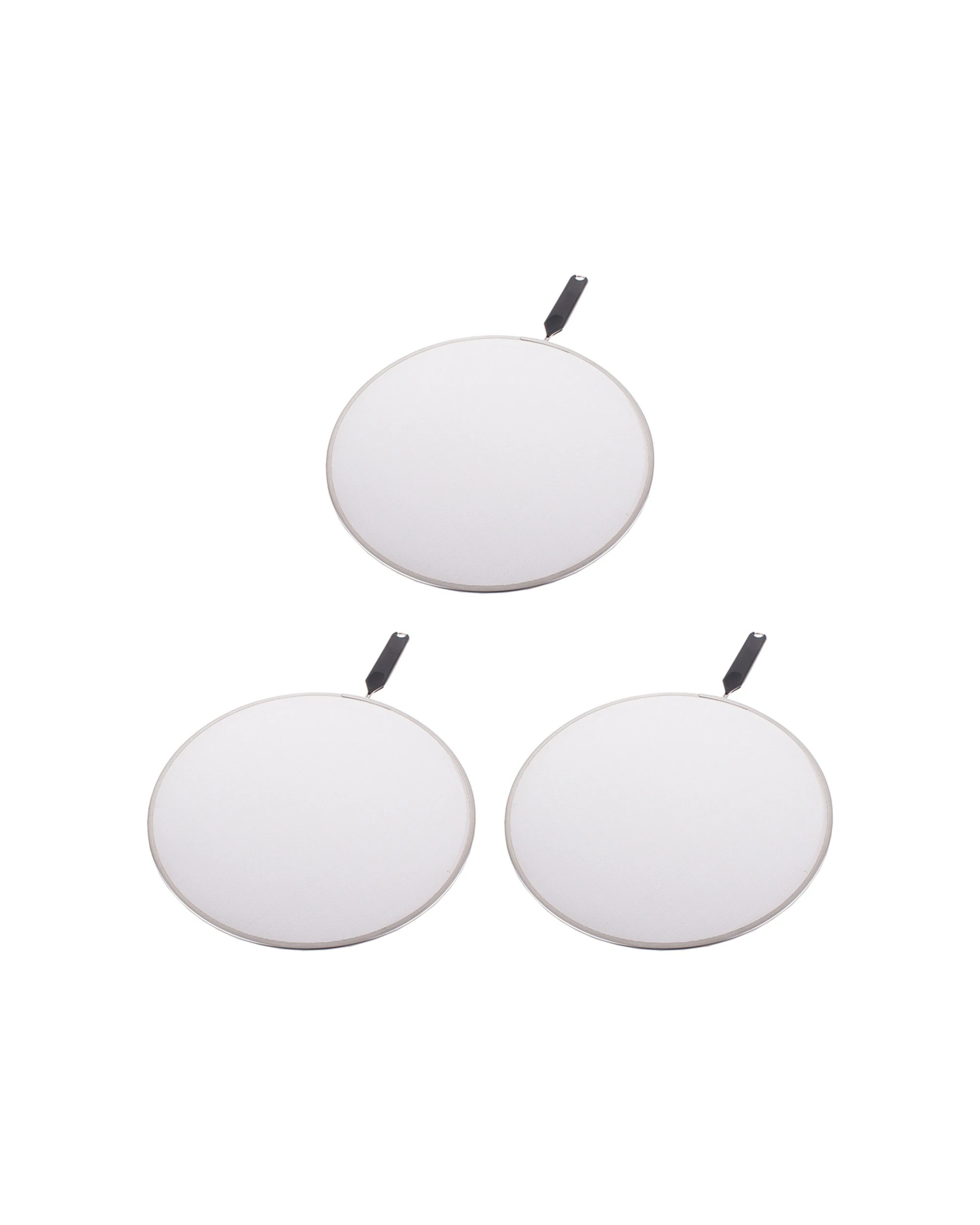 1 Appetito 3PK Splatter Screen 33cm Diameter Handle Home Kitchen - Black, 1 of 3