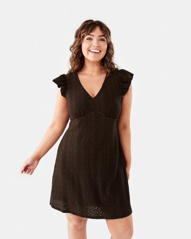 Sleeveless Broderie V-Neck Mini D