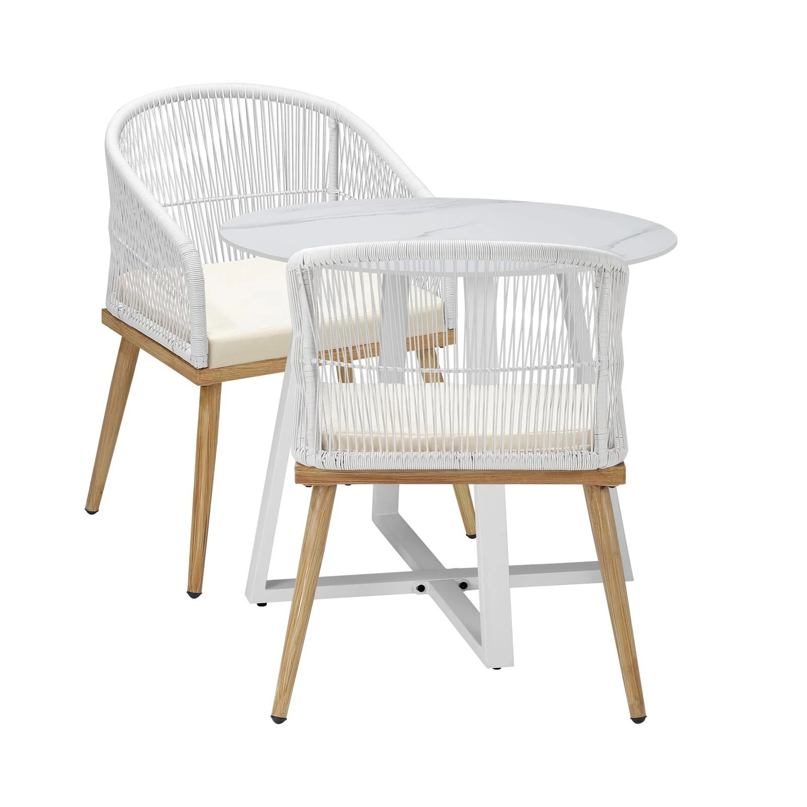 4 Livsip 3pcs Outdoor Dining Setting Table And Chairs Patio Furniture Bistro Set
 - Multi, 4 of 9