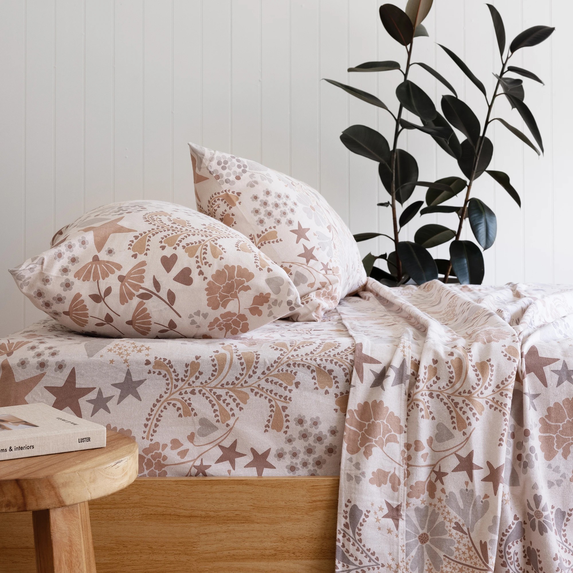 2 Alice Brushed Cotton 160GSM Flannelette Sheet Set - Queen Bed - Multi - Queen Bed - Multi, 2 of 7