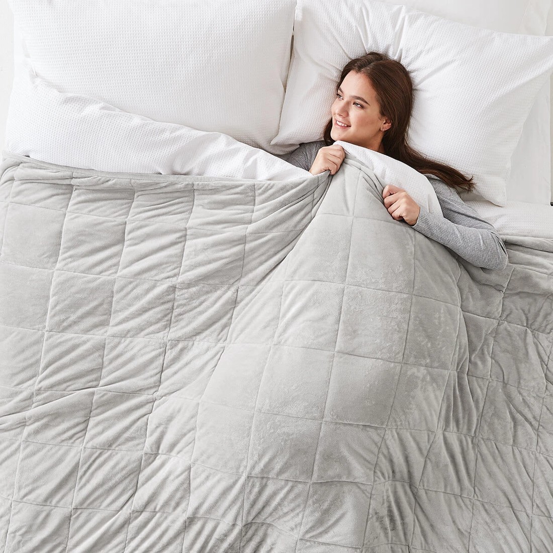 4 Adult Weighted Blanket - Grey, 4 of 10