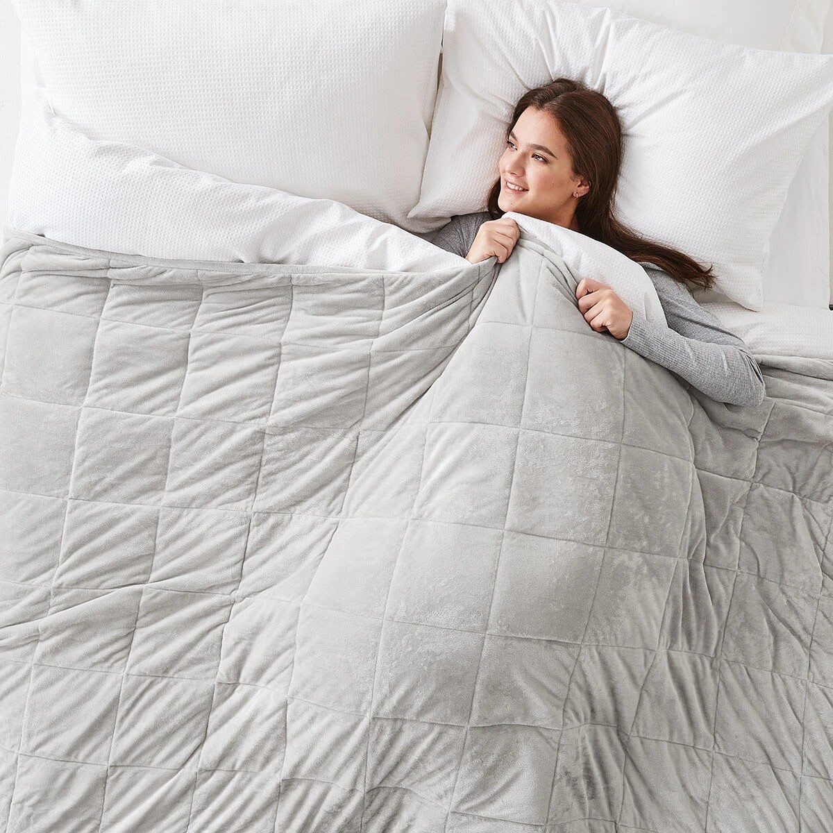 4 Adult Weighted Blanket - Grey, 4 of 10