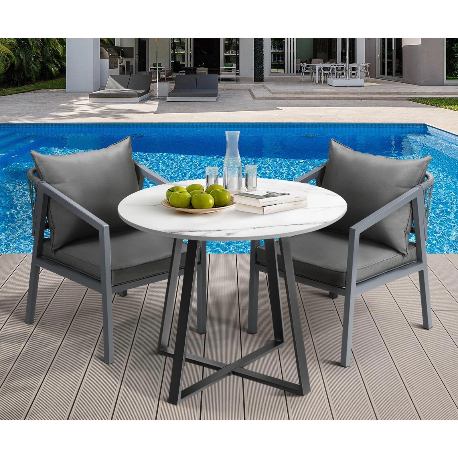 5 Livsip 3pcs Outdoor Dining Setting Table Lounge Chair Patio Furniture Bistro Set
 - Multi, 5 of 10