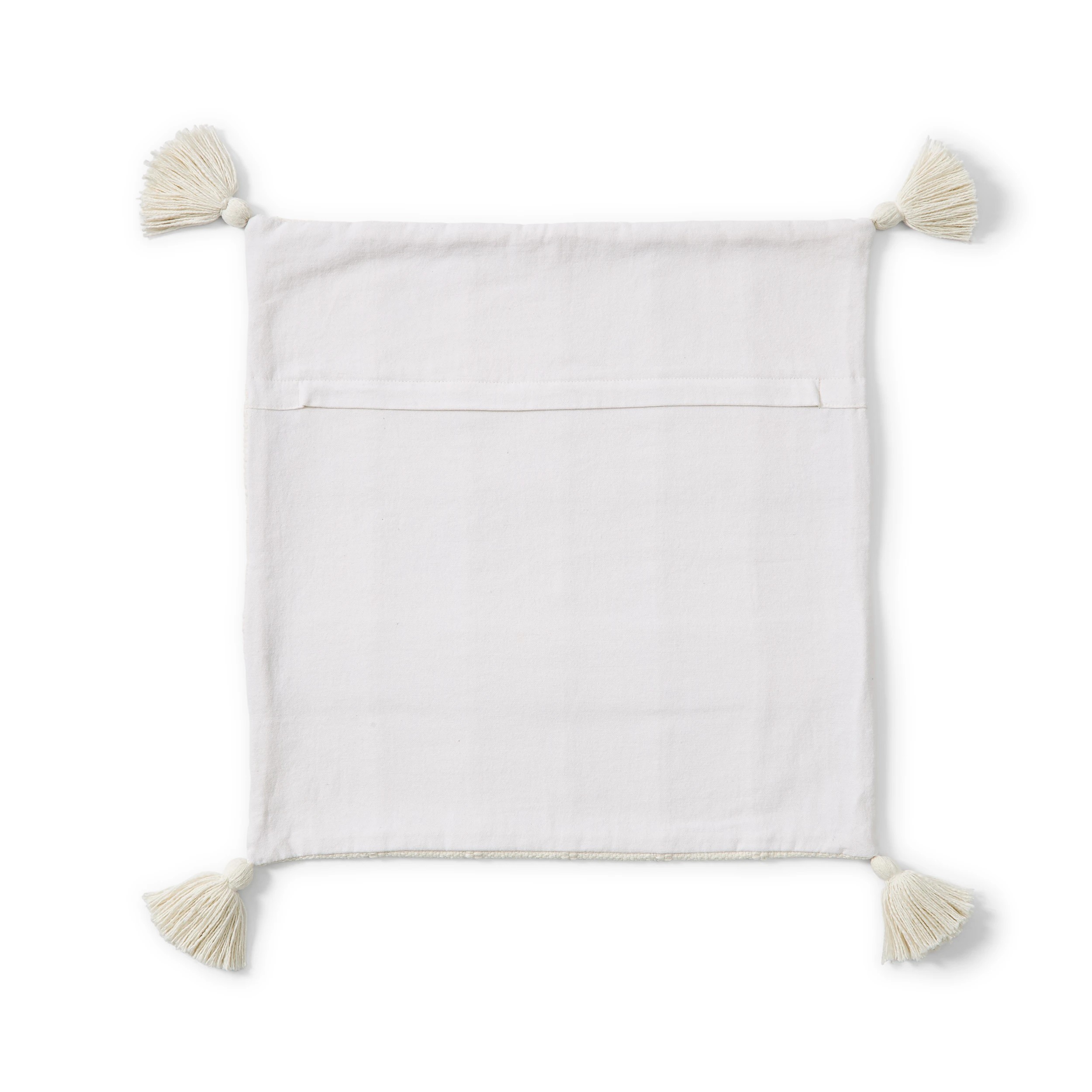 5 50cm Tasselled Cushion Cover - White, 5 of 7