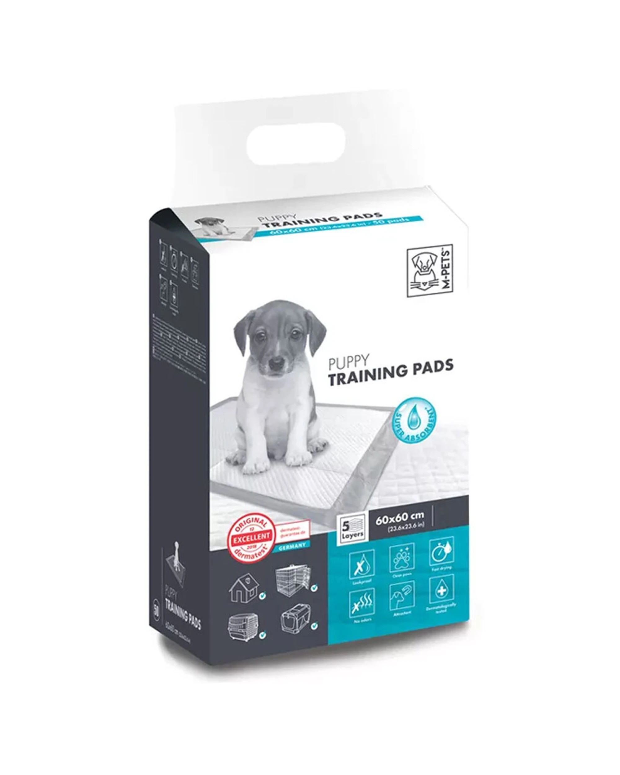 3 M-pets 30pc Puppy Toilet Training Pads 60cm Leakproof Dog Pads Indoor Bulk Pack
 - White, 3 of 3