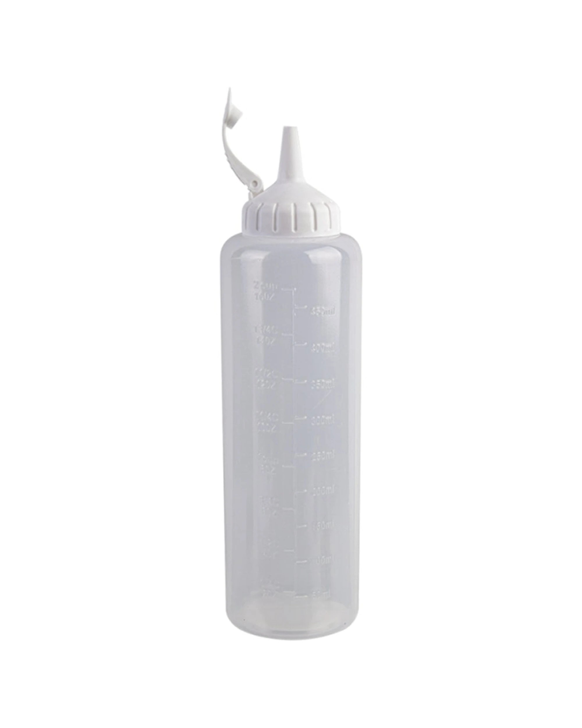 1 Appetito Plastic Squeeze Bottle Tight Nozzle Cap Molded Measure Guide 475ml - Clear, 1 of 2