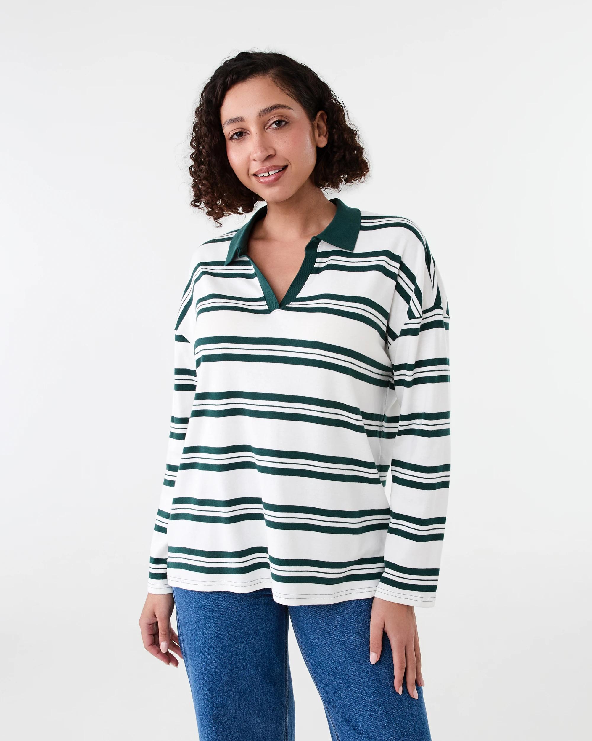 1 Long Sleeve Rugby Top Var Strp, 1 of 6