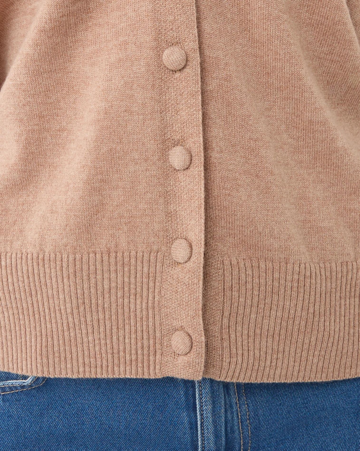6 Merino Wool Cardigan Nat Taupe, 6 of 7