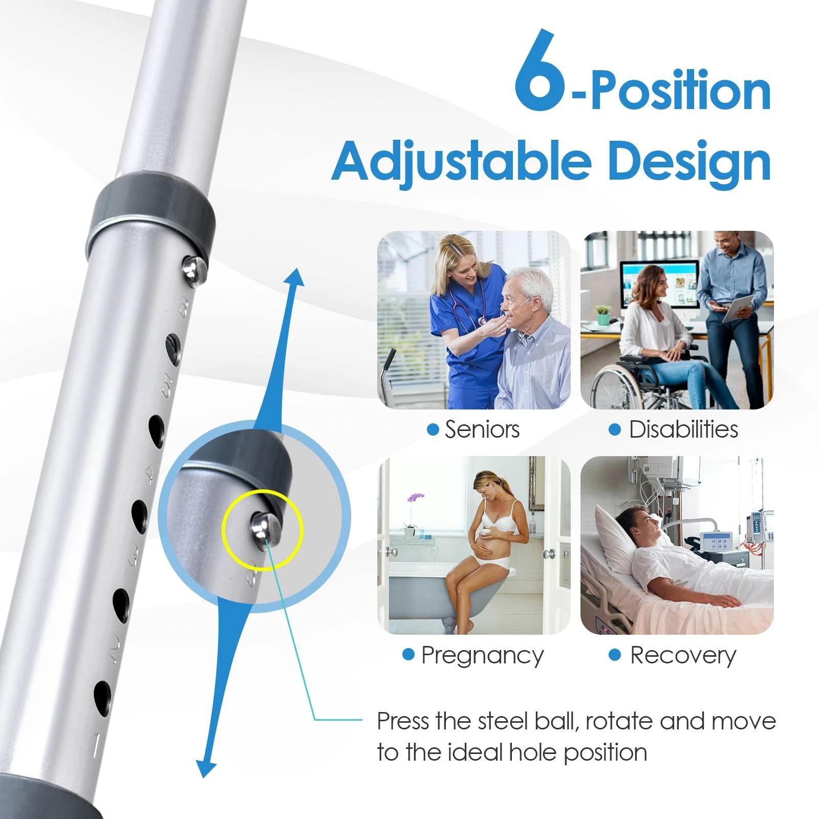 2 Costway Adjustable Shower Stool Lightweight Bathtub Stool for Senior, 2 of 10