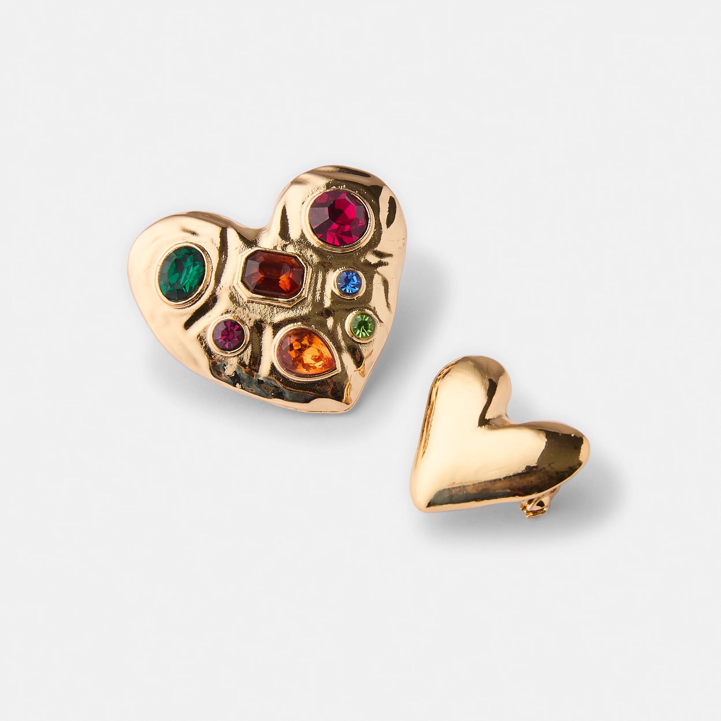 2 2 Pack Heart Brooch - Gold Tone Gold, 2 of 4