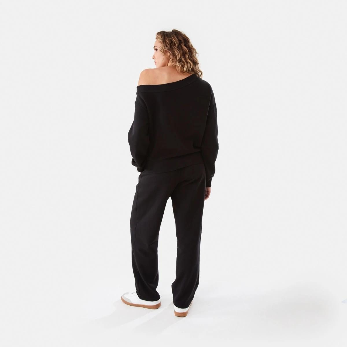 4 Off Shoulder Sweatshirt Black, 4 of 10