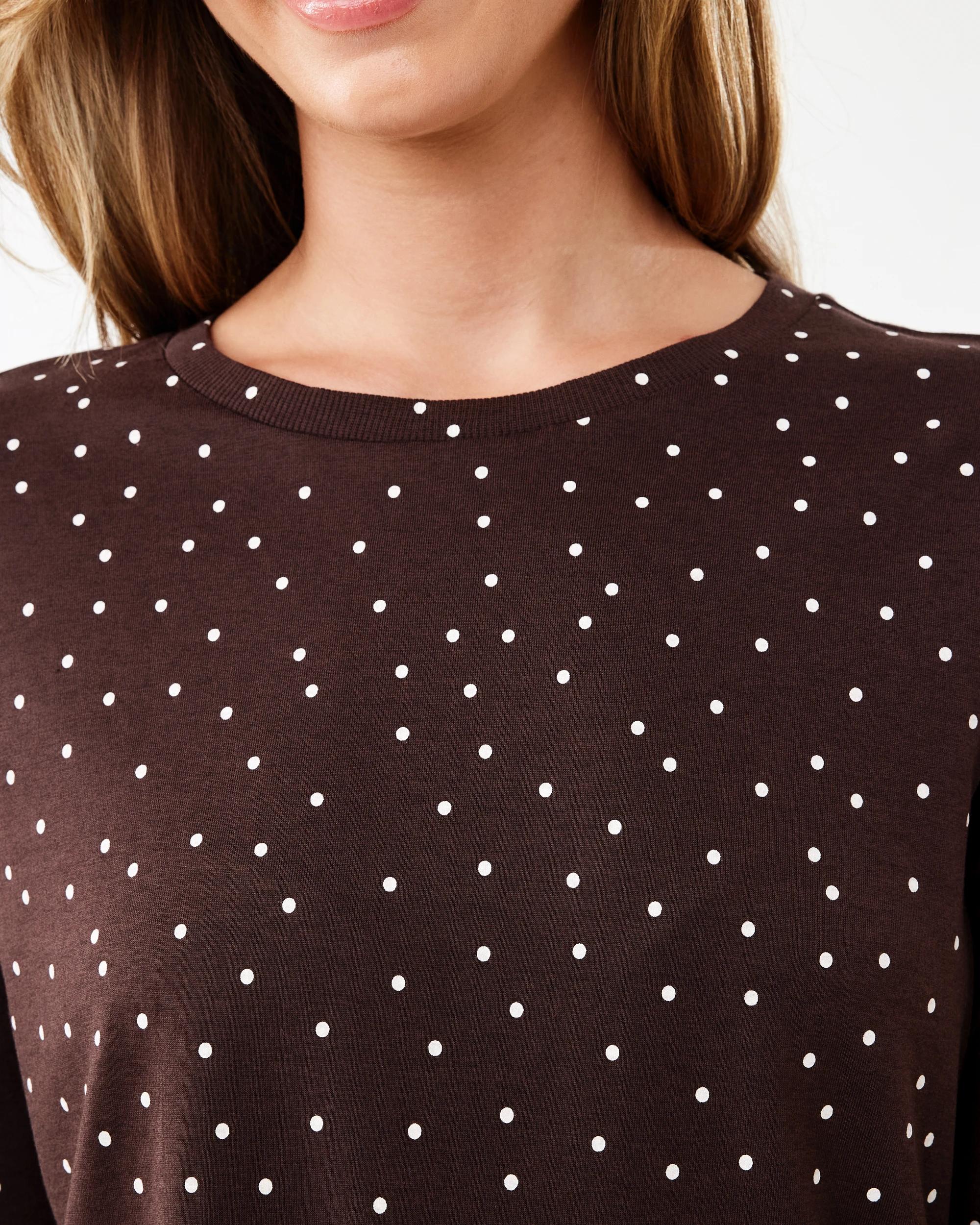 5 Long Sleeve Cotton Modal Print T-shirt Midspot Br, 5 of 6
