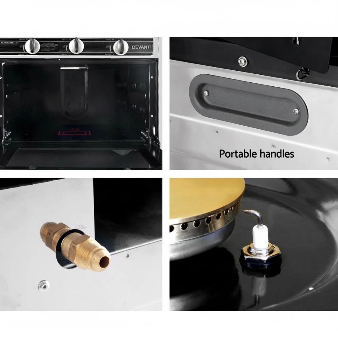 6 Devanti Portable Gas Oven LPG - Black, 6 of 9