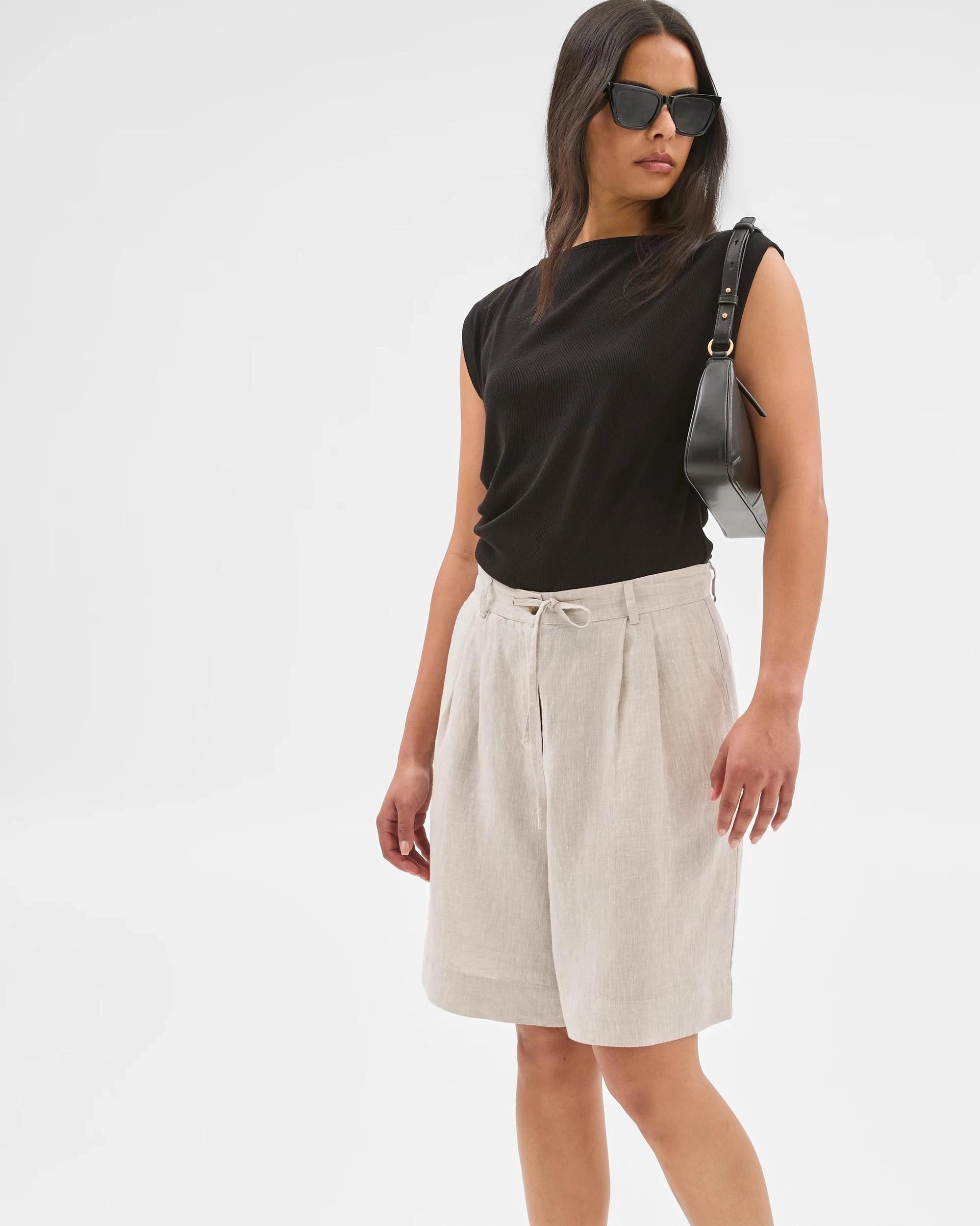 2 Target European Linen Bermuda Shorts FLAX, 2 of 6