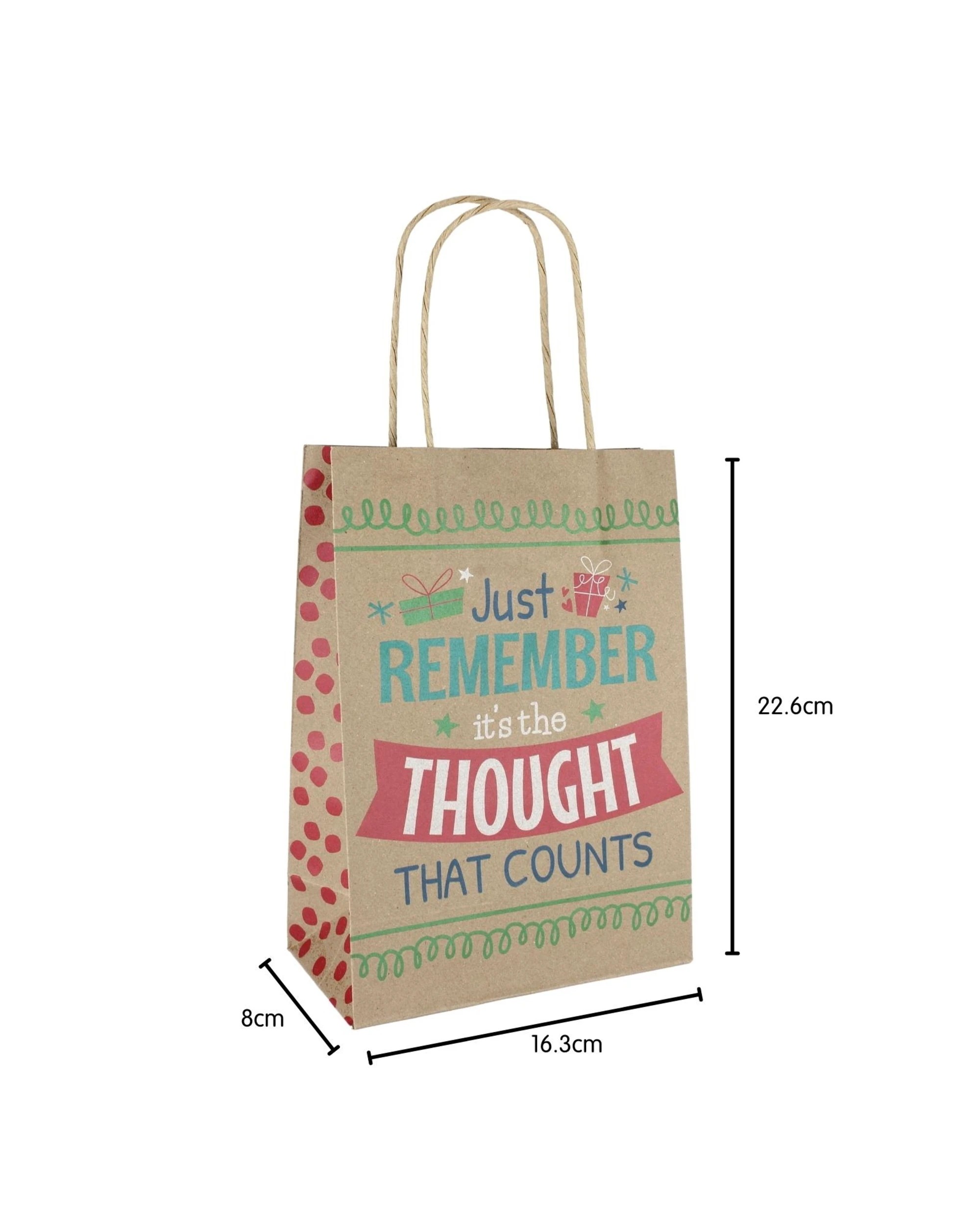 2 Fun Express Cheeky Christmas Kraft Paper Gift Bags 22cm Pack of 12 - Multi, 2 of 2