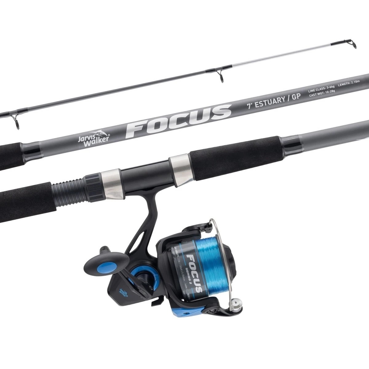1 Jarvis Walker Focus Series 2 Estuary/General Purpose Combo - 7ft., Black and Blue, 1 of 7
