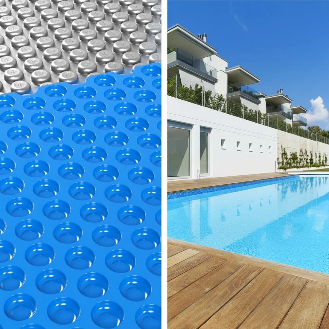 6 Aqua Buddy Pool Cover 600 Micron Solar Heat Blanket LDPE 10.5x4.2m w/ 5.55m Roller - Multi, 6 of 6