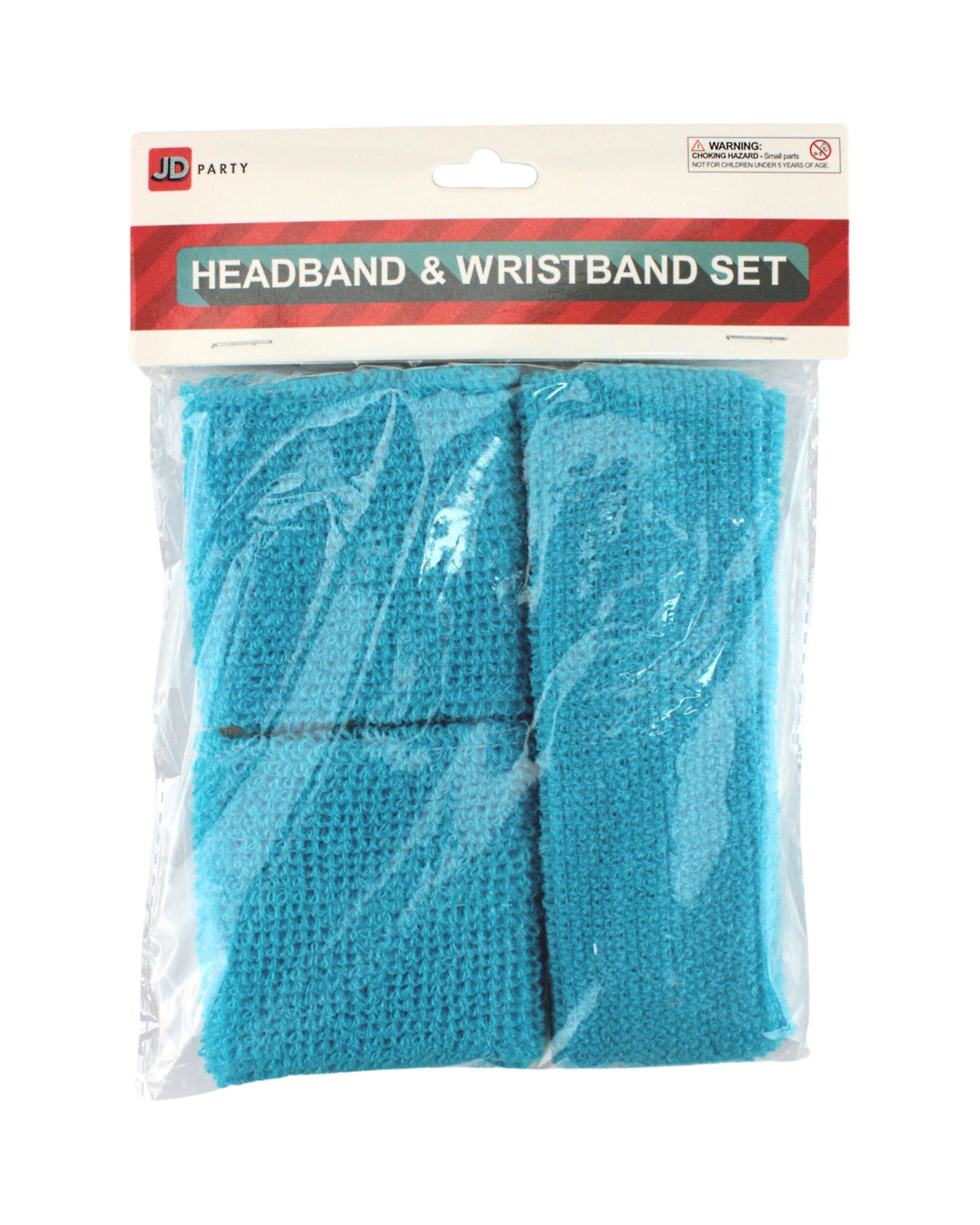 2 Partyrama Bright Blue Sweatband Set - Blue, 2 of 3
