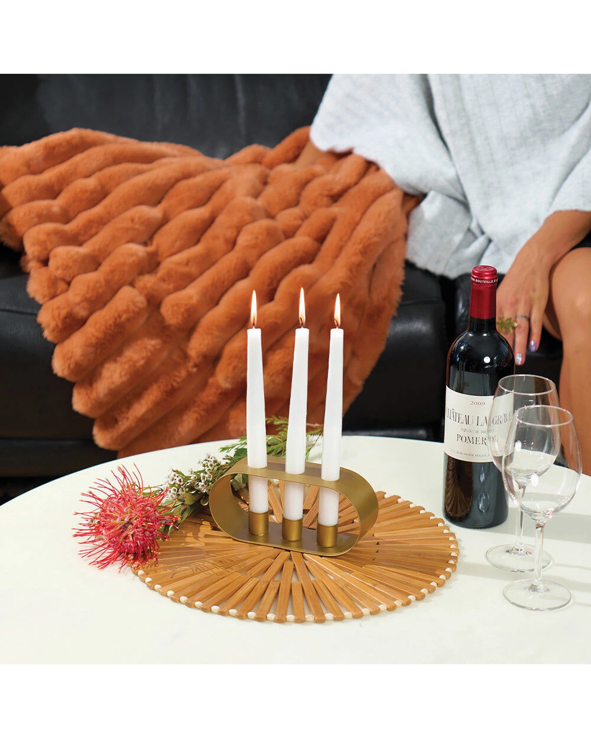 4 Annabel Trends Trio Taper Candle Holder Storage Tabletop Decor - Gold, 4 of 4